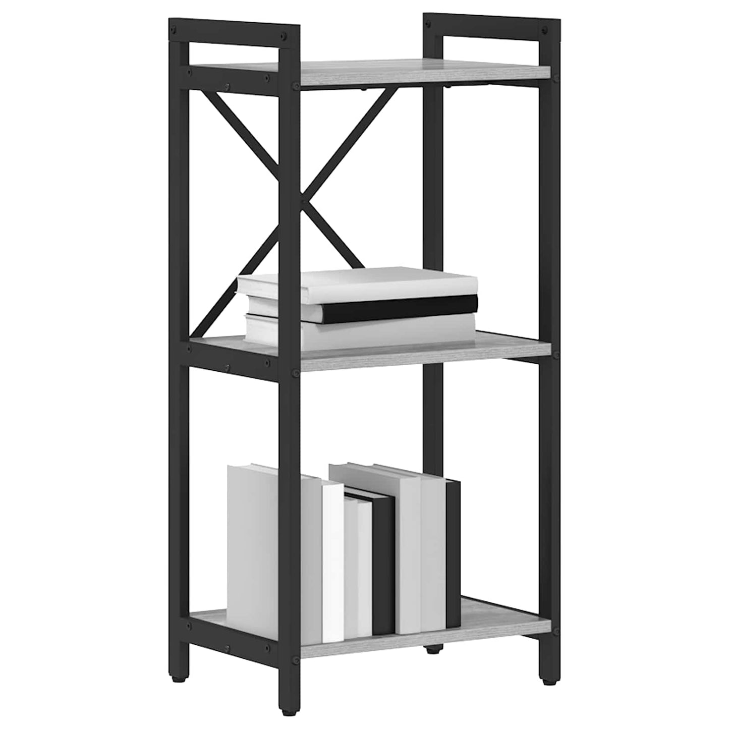 Bücherregal 40 x 30 x 85 cm Holzwerkstoff Grau Sonoma