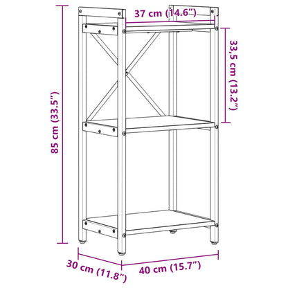 Bücherregal 40 x 30 x 85 cm Holzwerkstoff Artisan-Eiche