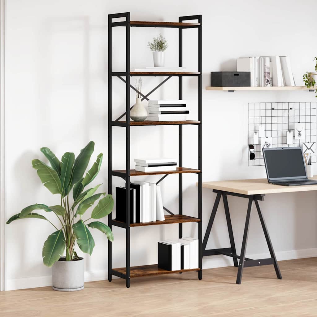 Bücherregal Räuchereiche 60 x 30 x 188 cm Holzwerkstoff