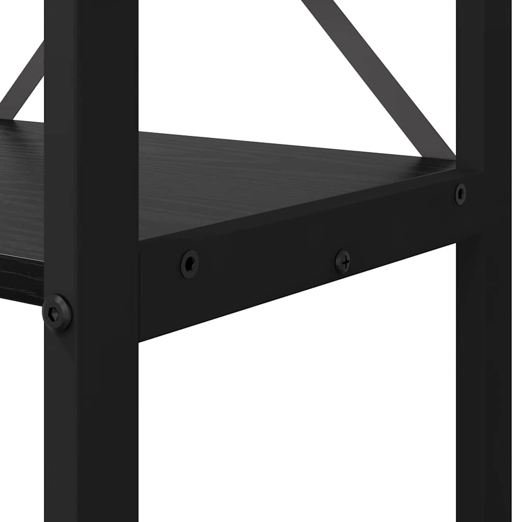 Bücherregal Schwarz Eichen-Optik 60 x 30 x 153 cm Holzwerkstoff