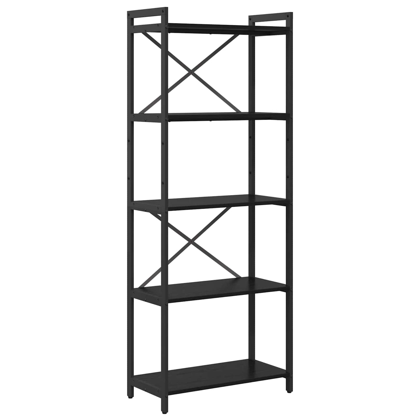 Bücherregal 60 x 30 x 155 cm Holzwerkstoff Schwarz Eichen-Optik