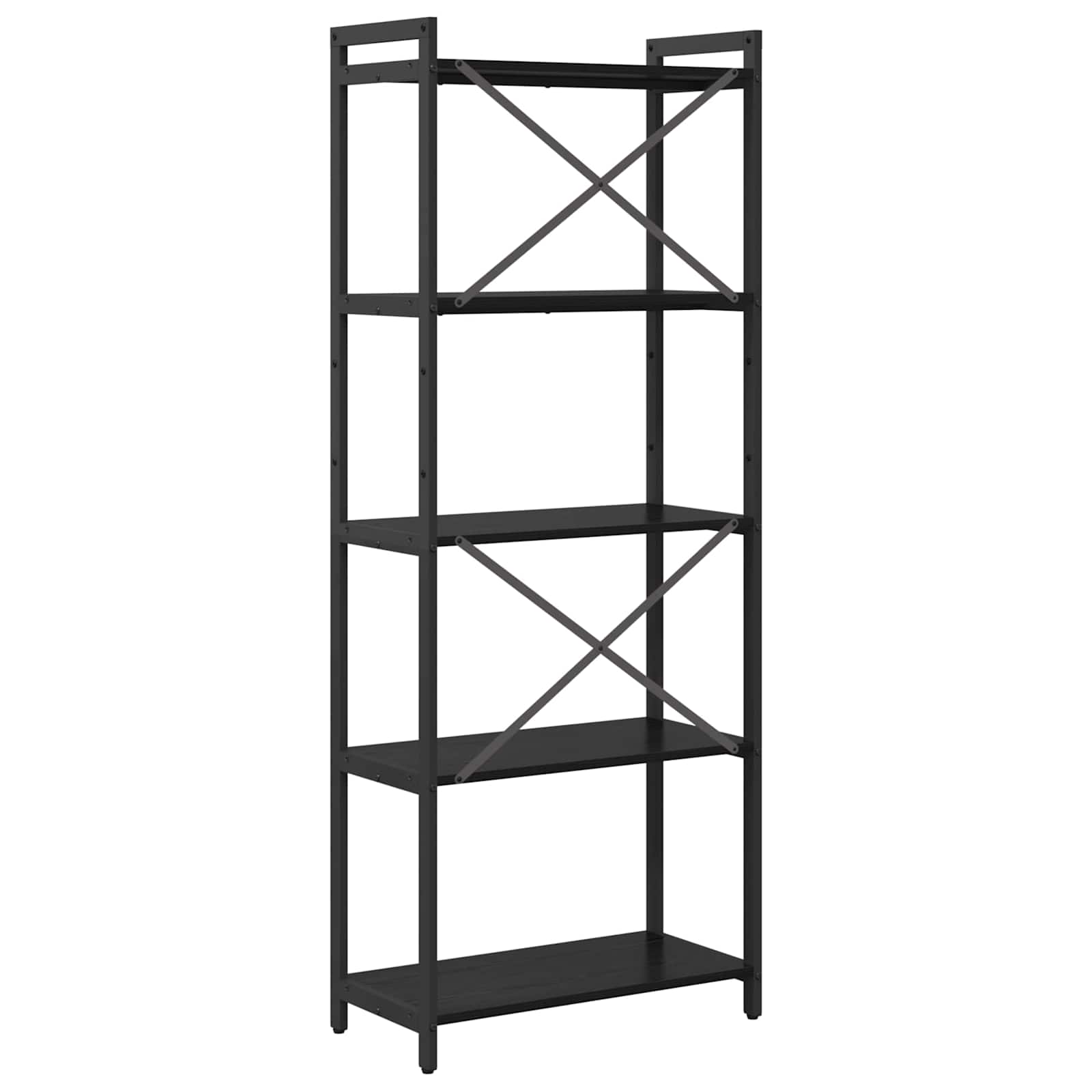 Bücherregal 60 x 30 x 155 cm Holzwerkstoff Schwarz Eichen-Optik