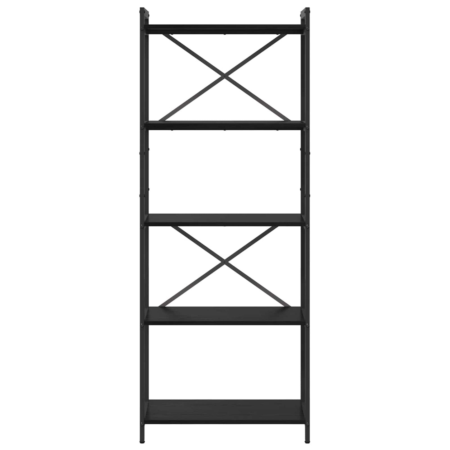 Bücherregal 60 x 30 x 155 cm Holzwerkstoff Schwarz Eichen-Optik