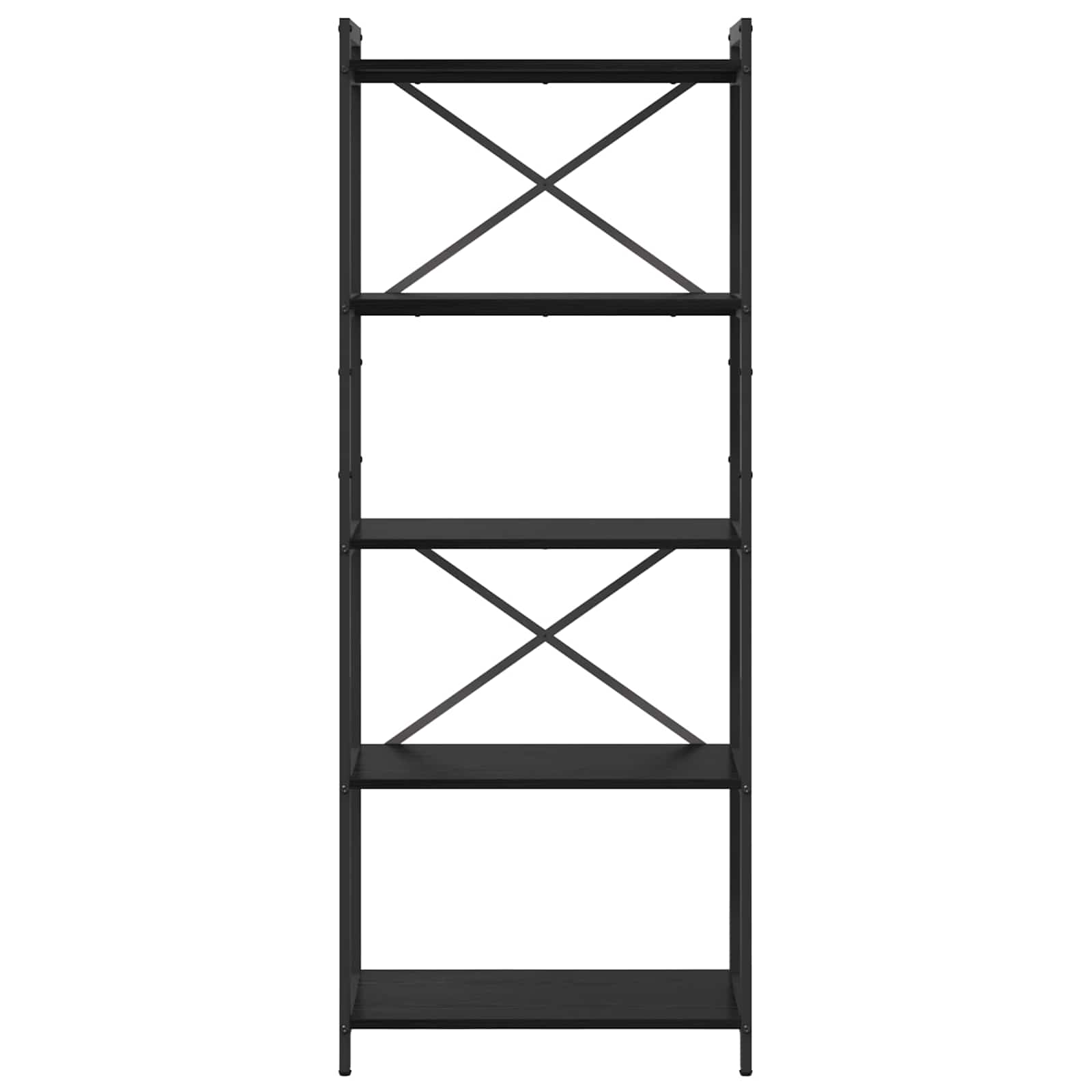 Bücherregal 60 x 30 x 155 cm Holzwerkstoff Schwarz Eichen-Optik