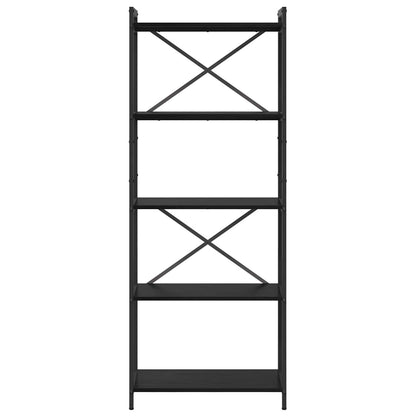 Bücherregal 60 x 30 x 155 cm Holzwerkstoff Schwarz Eichen-Optik