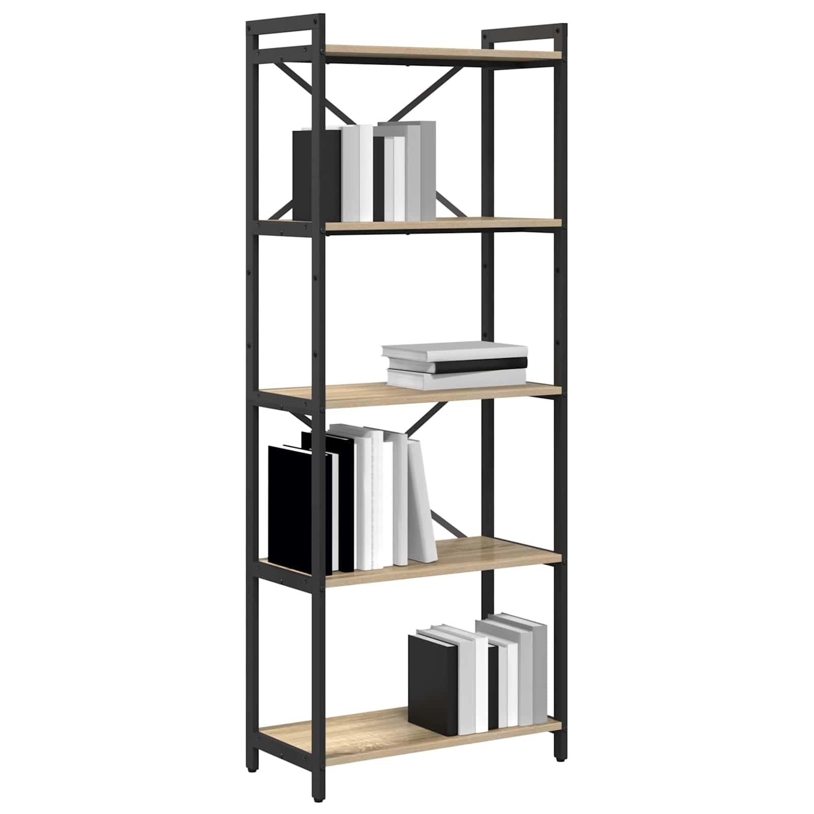 Bücherregal 60 x 30 x 155 cm Holzwerkstoff Sonoma-Eiche