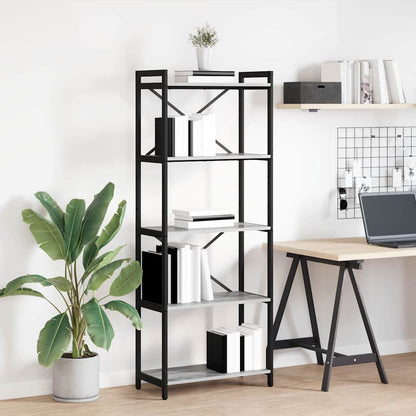 Bücherregal 60 x 30 x 155 cm Holzwerkstoff Grau Sonoma