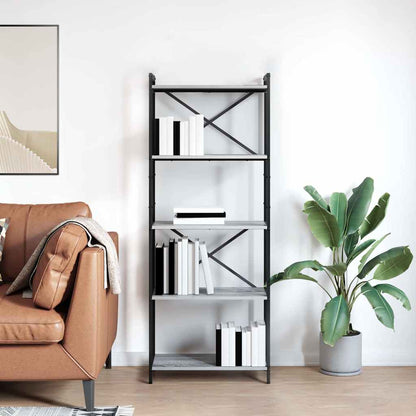 Bücherregal 60 x 30 x 155 cm Holzwerkstoff Grau Sonoma