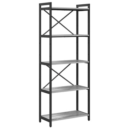 Bücherregal 60 x 30 x 155 cm Holzwerkstoff Grau Sonoma