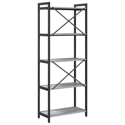 Bücherregal 60 x 30 x 155 cm Holzwerkstoff Grau Sonoma