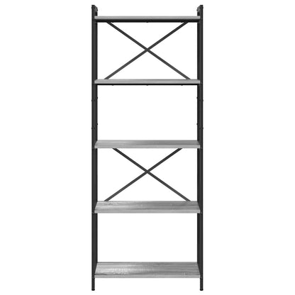 Bücherregal 60 x 30 x 155 cm Holzwerkstoff Grau Sonoma