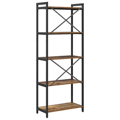 Bücherregal 60 x 30 x 155 cm Holzwerkstoff Altholz