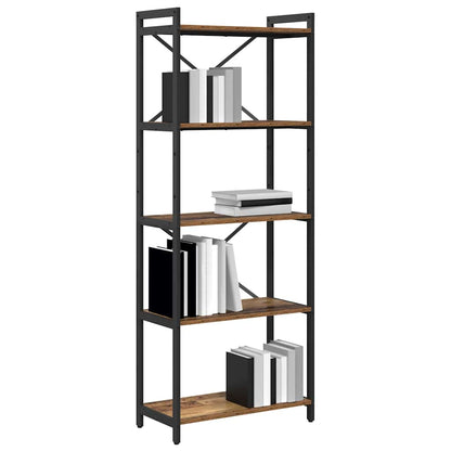 Bücherregal 60 x 30 x 155 cm Holzwerkstoff Altholz
