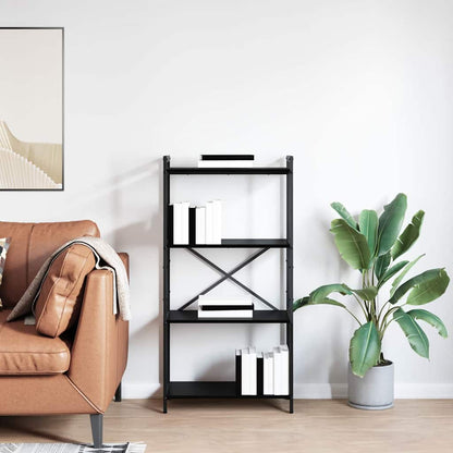 Bücherregal 60 x 30 x 120 cm Holzwerkstoff Schwarz Eichen-Optik