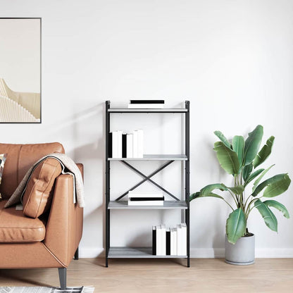 Bücherregal 60 x 30 x 120 cm Holzwerkstoff Grau Sonoma
