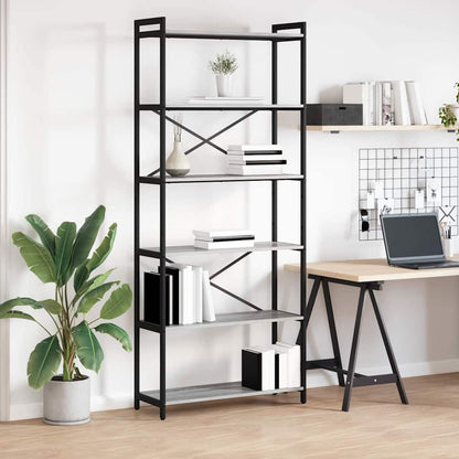 Bücherregal 80 x 30 x 189,5 cm Holzwerkstoff Grau Sonoma