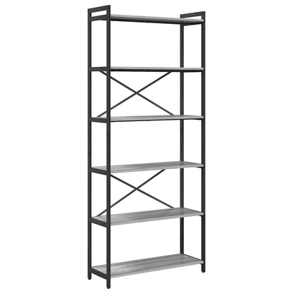 Bücherregal 80 x 30 x 189,5 cm Holzwerkstoff Grau Sonoma