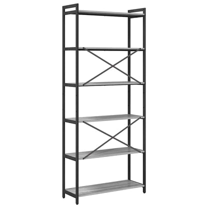Bücherregal 80 x 30 x 189,5 cm Holzwerkstoff Grau Sonoma