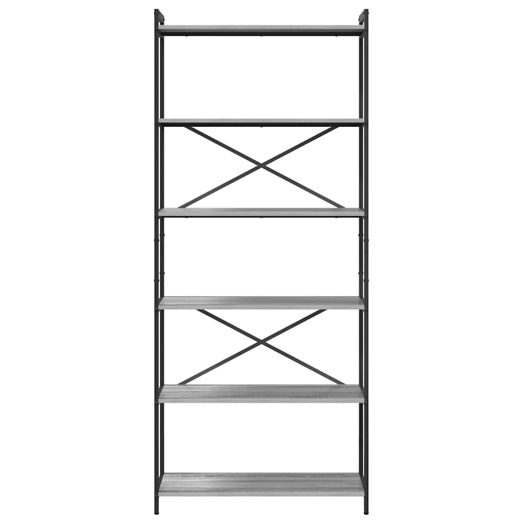 Bücherregal Grau Sonoma 80 x 30 x 188 cm Holzwerkstoff