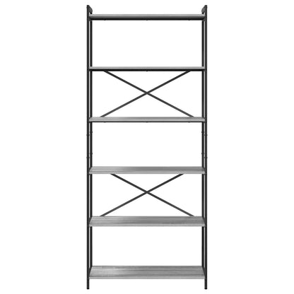 Bücherregal 80 x 30 x 189,5 cm Holzwerkstoff Grau Sonoma