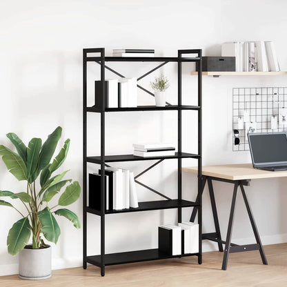 Bücherregal 80 x 30 x 155 cm Holzwerkstoff Schwarz Eichen-Optik