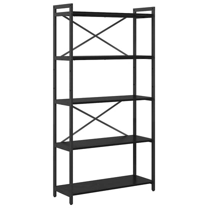 Bücherregal 80 x 30 x 155 cm Holzwerkstoff Schwarz Eichen-Optik