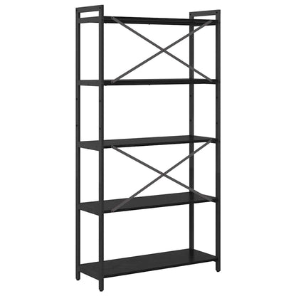 Bücherregal 80 x 30 x 155 cm Holzwerkstoff Schwarz Eichen-Optik
