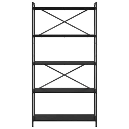 Bücherregal 80 x 30 x 155 cm Holzwerkstoff Schwarz Eichen-Optik