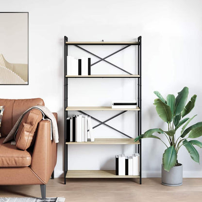 Bücherregal 80 x 30 x 155 cm Holzwerkstoff Sonoma-Eiche