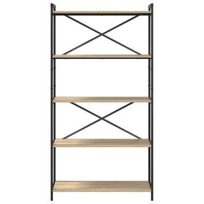 Bücherregal 80 x 30 x 155 cm Holzwerkstoff Sonoma-Eiche