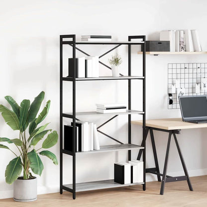Bücherregal 80 x 30 x 155 cm Holzwerkstoff Grau Sonoma