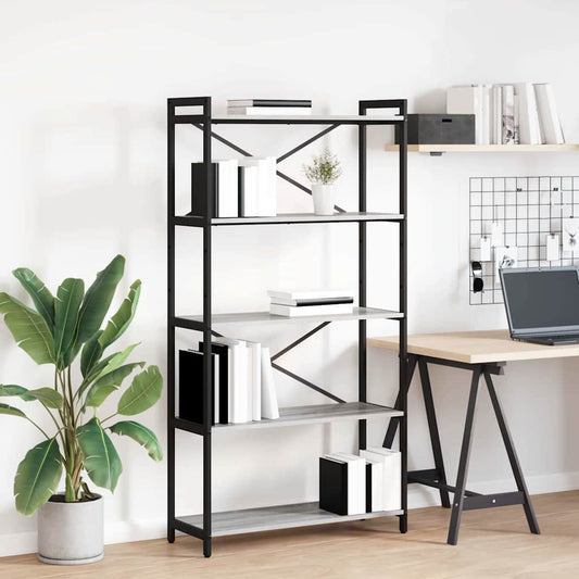 Bücherregal Grau Sonoma 80 x 30 x 153 cm Holzwerkstoff