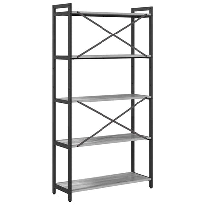 Bücherregal 80 x 30 x 155 cm Holzwerkstoff Grau Sonoma