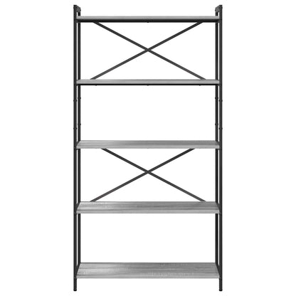 Bücherregal 80 x 30 x 155 cm Holzwerkstoff Grau Sonoma