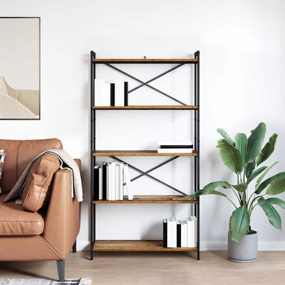 Bücherregal 80 x 30 x 155 cm Holzwerkstoff Altholz