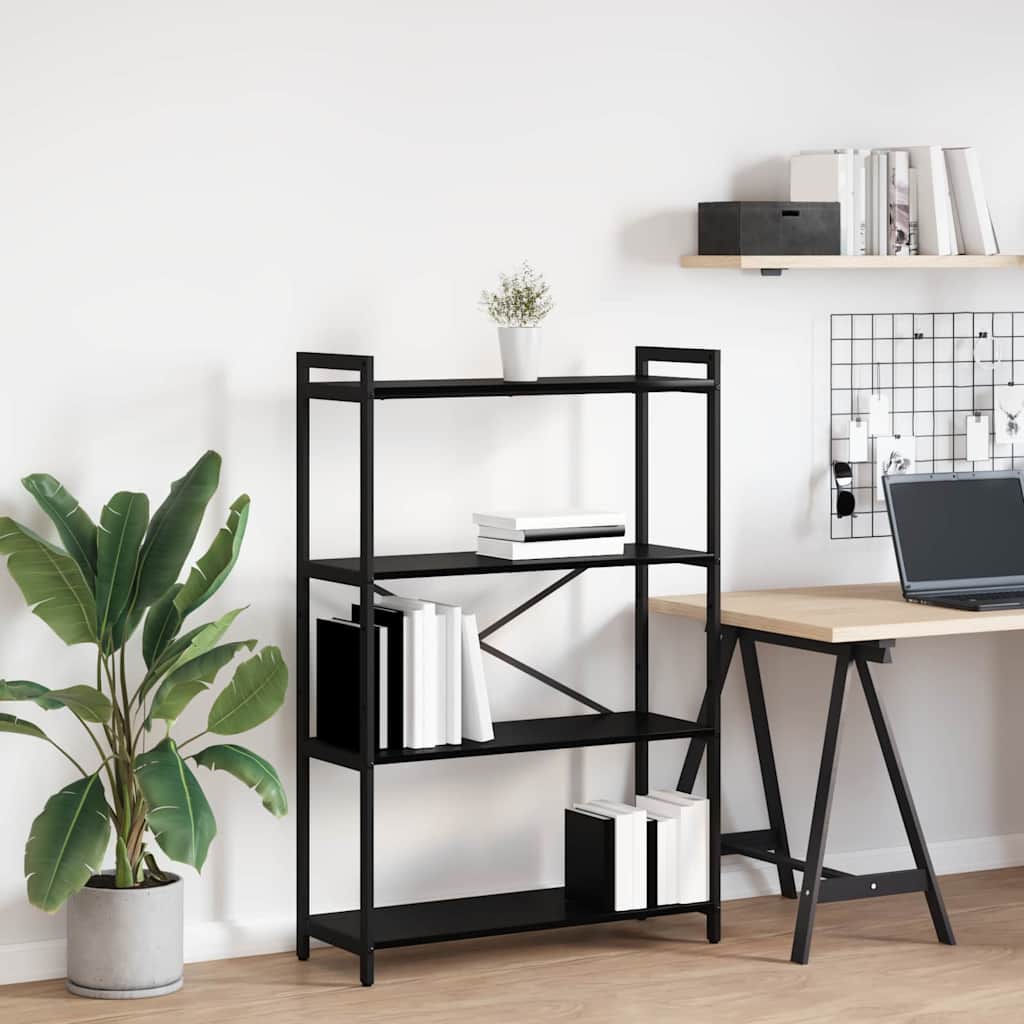 Bücherregal Schwarz Eichen-Optik 80 x 30 x 118 cm Holzwerkstoff