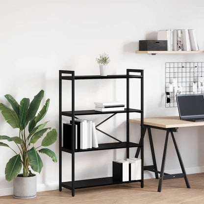 Bücherregal 80 x 30 x 120 cm Holzwerkstoff Schwarz Eichen-Optik