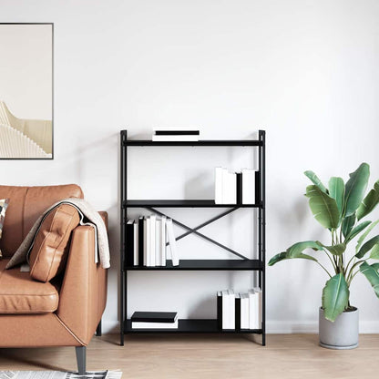 Bücherregal 80 x 30 x 120 cm Holzwerkstoff Schwarz Eichen-Optik