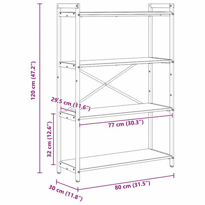 Bücherregal 80 x 30 x 120 cm Holzwerkstoff Sonoma-Eiche