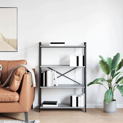 Bücherregal 80 x 30 x 120 cm Holzwerkstoff Grau Sonoma