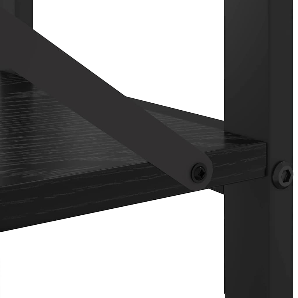 Bücherregal Schwarz Eichen-Optik 80 x 30 x 83 cm Holzwerkstoff