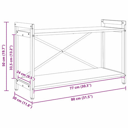 Bücherregal 80 x 30 x 50 cm Holzwerkstoff Grau Sonoma