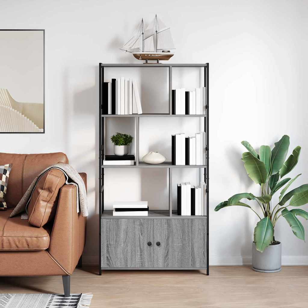 Bücherregal 80 x 30 x 155,5 cm Holzwerkstoff Grau Sonoma