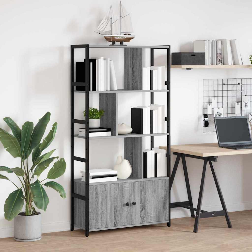 Bücherregal 80 x 30 x 155,5 cm Holzwerkstoff Grau Sonoma