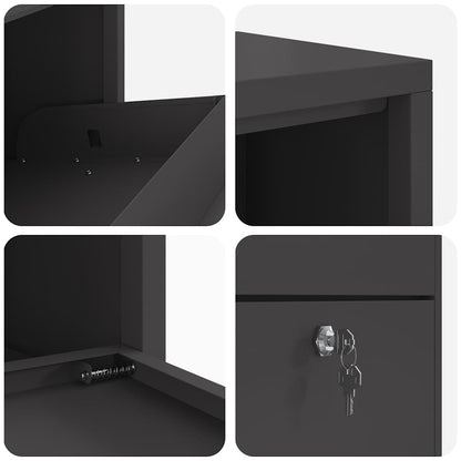 Paketdrop-Box mit Speicher Schwarz 44 x 22 x 82 cm Stahl