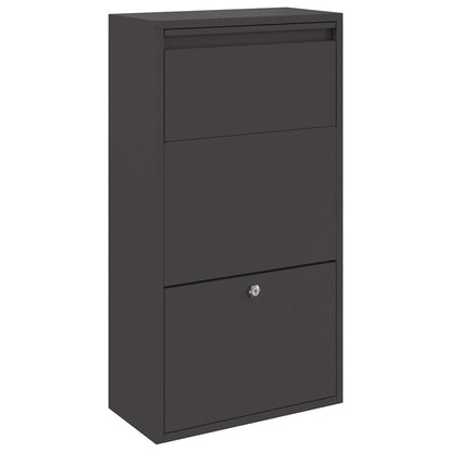 Paketdrop-Box mit Speicher Schwarz 44 x 22 x 82 cm Stahl