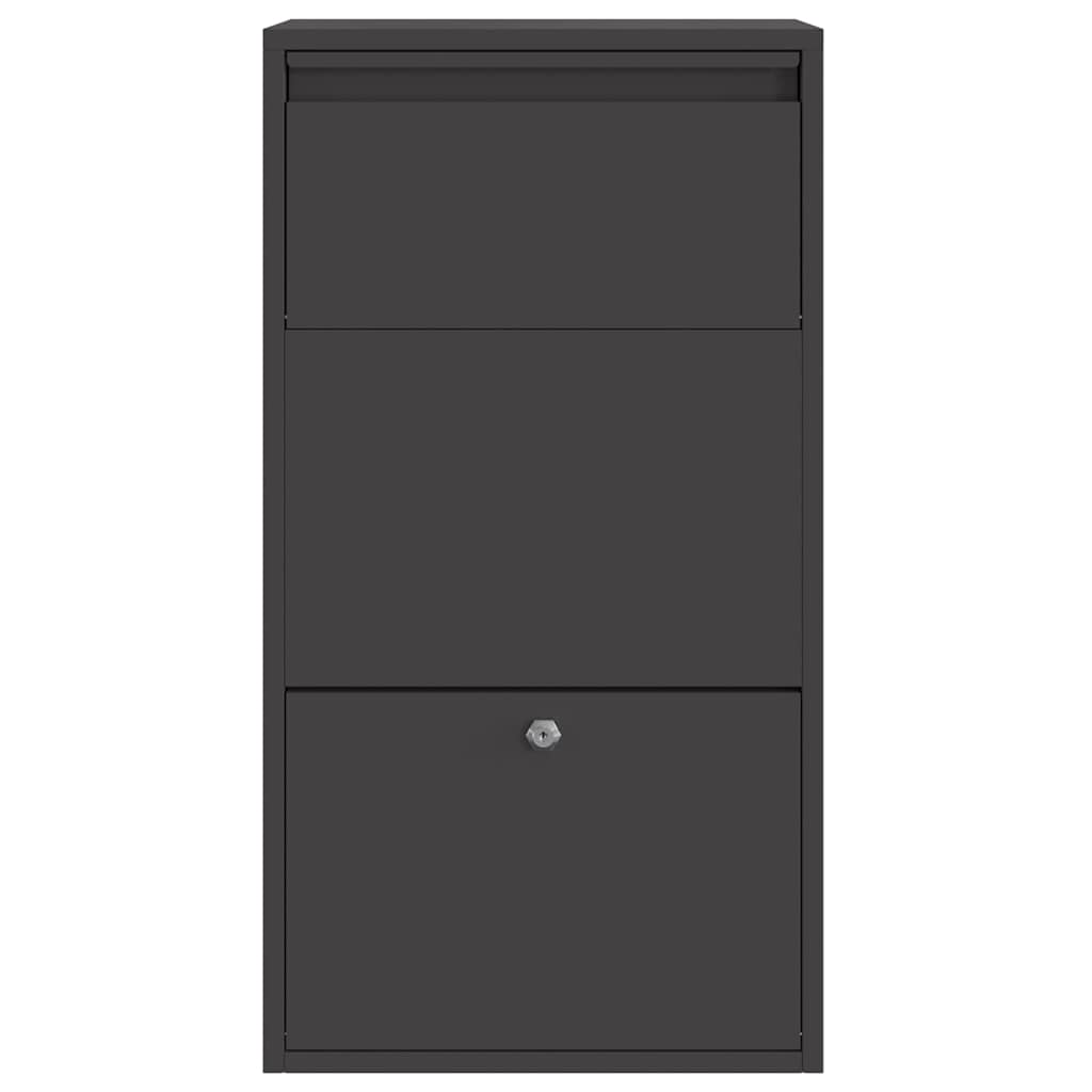 Paketdrop-Box mit Speicher Schwarz 44 x 22 x 82 cm Stahl