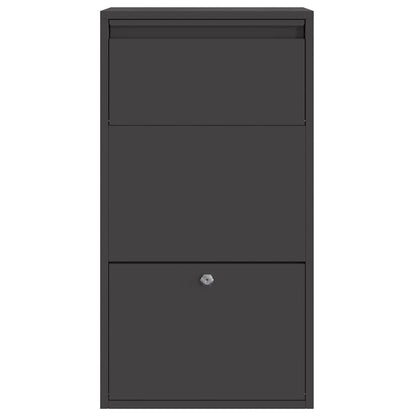Paketdrop-Box mit Speicher Schwarz 44 x 22 x 82 cm Stahl