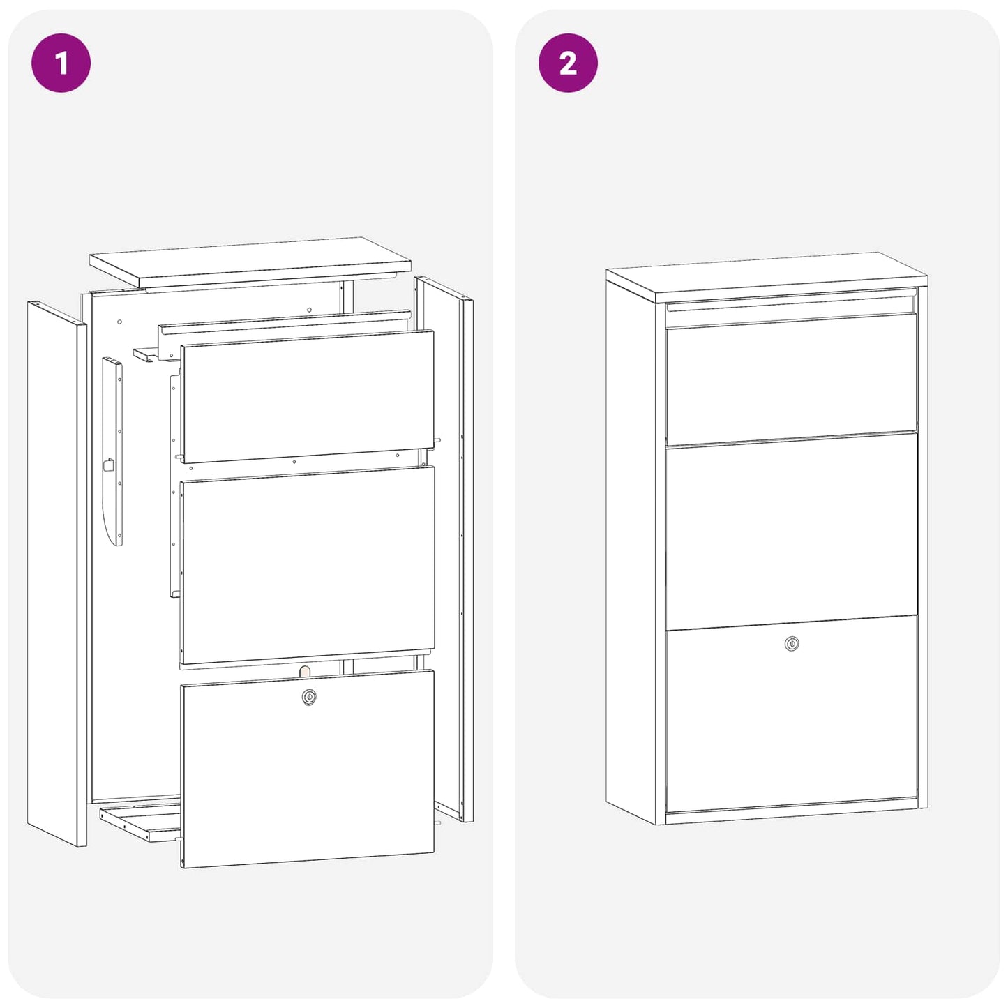 Paketdrop-Box mit Speicher Anthrazit 44 x 22 x 82 cm Stahl