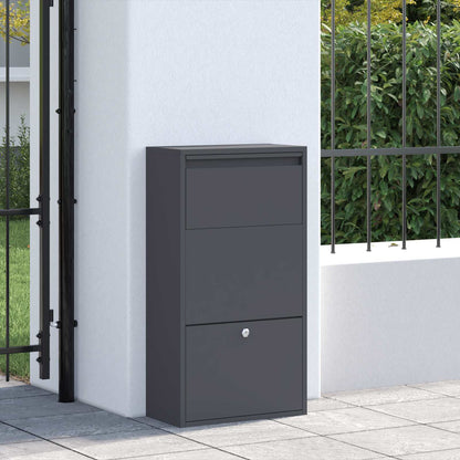 Paketdrop-Box mit Speicher Anthrazit 44 x 22 x 82 cm Stahl